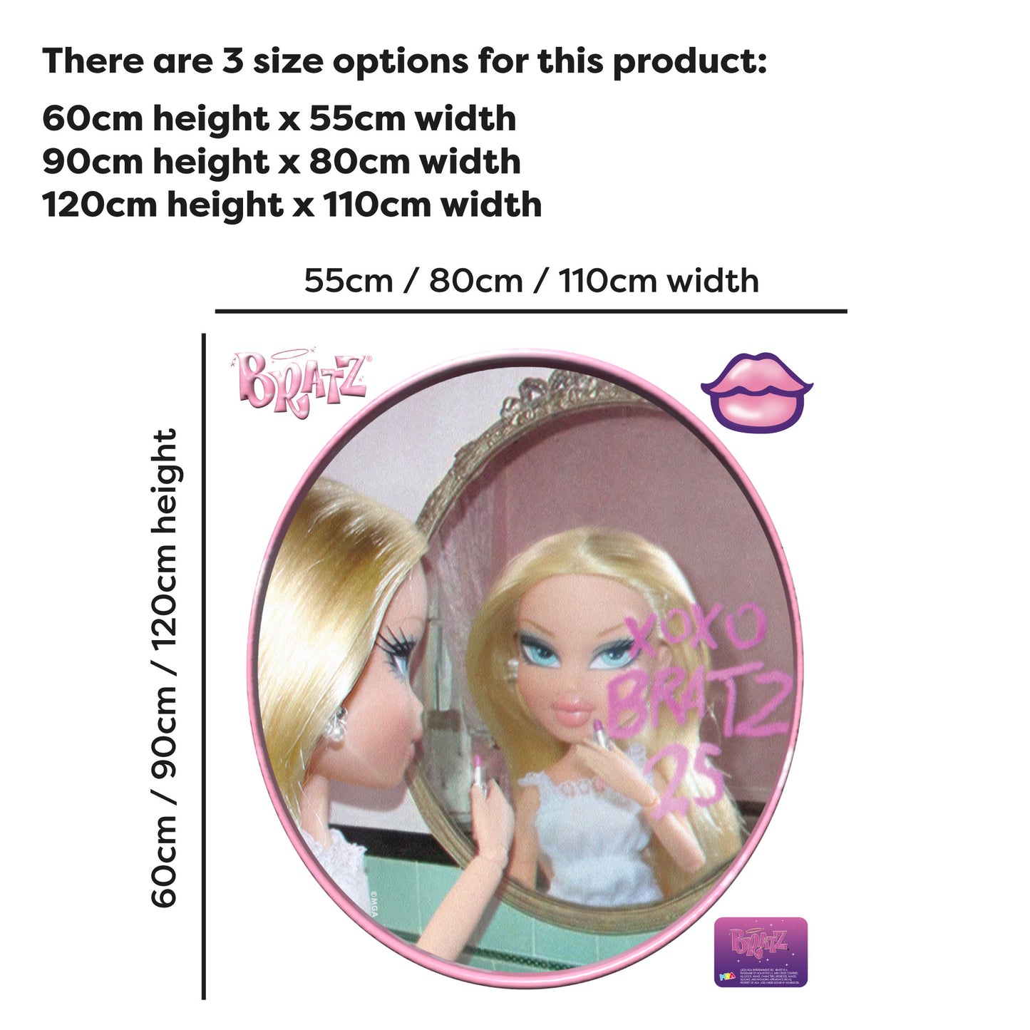 Bratz Wall Sticker - 25th Anniversary Cloe Lipstick Mirror Wall Art