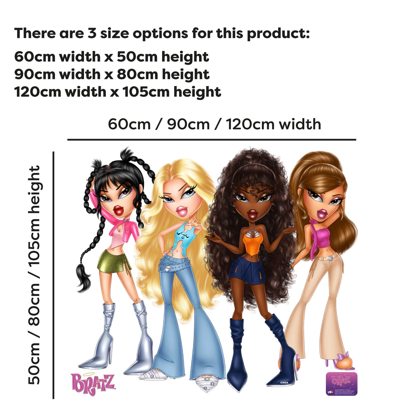 Bratz Wall Sticker - 25th Anniversary Group Pose Wall Art