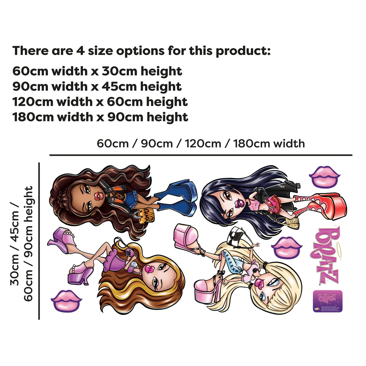 Bratz Wall Sticker - Goin Out 4 Dolls Decal Set Wall Art