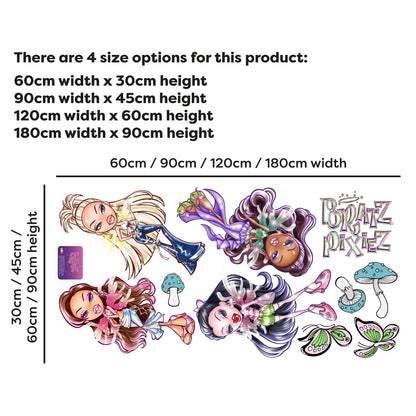 Bratz Wall Sticker - Pixiez 4 Dolls Decal Set Wall Art