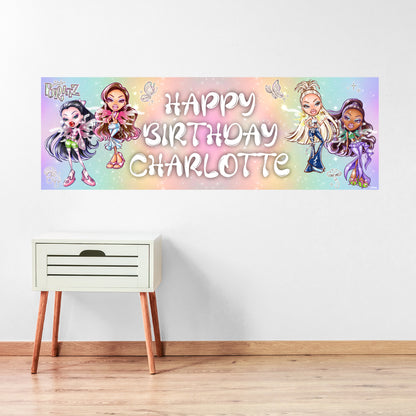 Bratz Birthday - Pixiez Group Personalised Name Banner Wall Sticker
