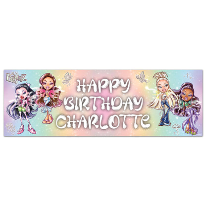 Bratz Birthday - Pixiez Group Personalised Name Banner Wall Sticker