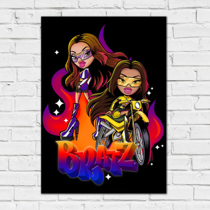 Bratz Print - Scorchin' Yasmin And Sasha Flame Poster Wall Art