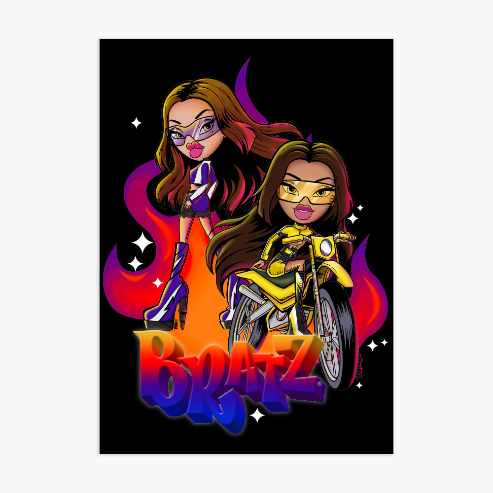 Bratz Print - Scorchin' Yasmin And Sasha Flame Poster Wall Art