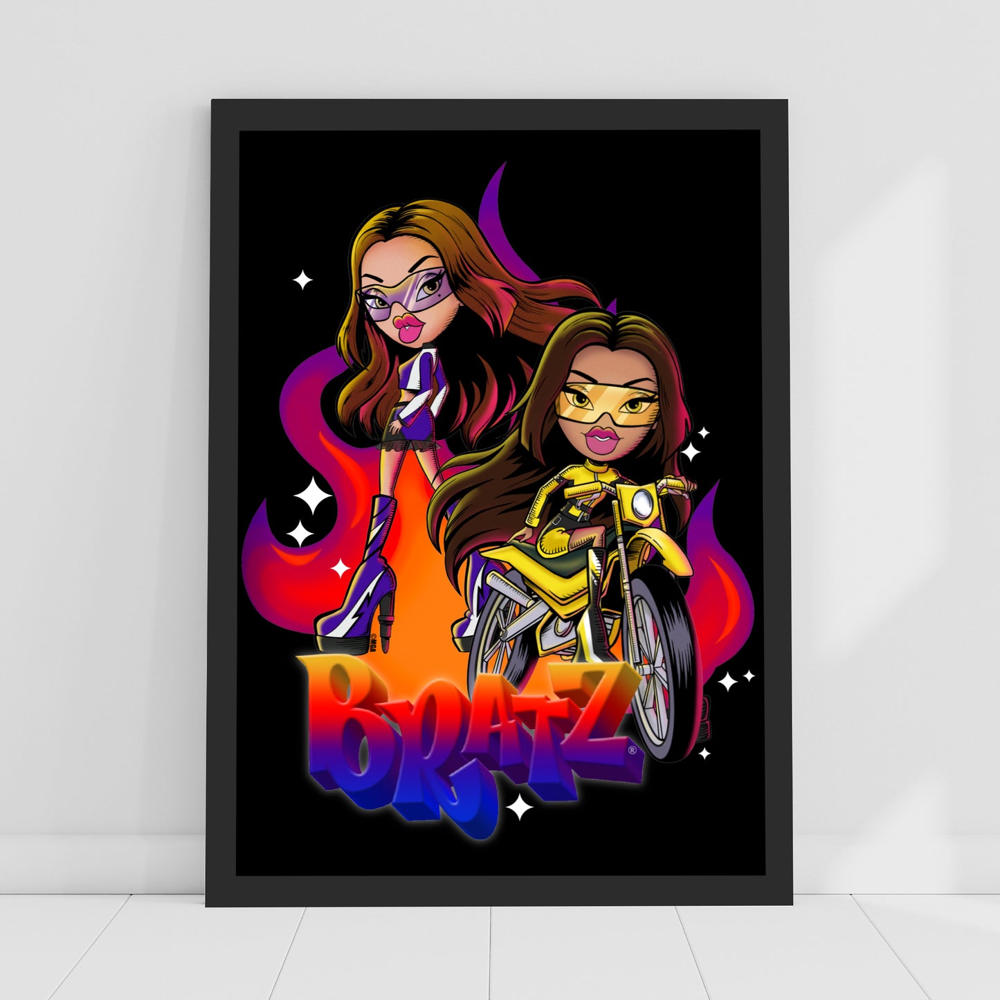 Bratz Print - Scorchin' Yasmin And Sasha Flame Poster Wall Art