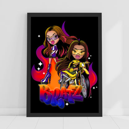 Bratz Print - Scorchin' Yasmin And Sasha Flame Poster Wall Art