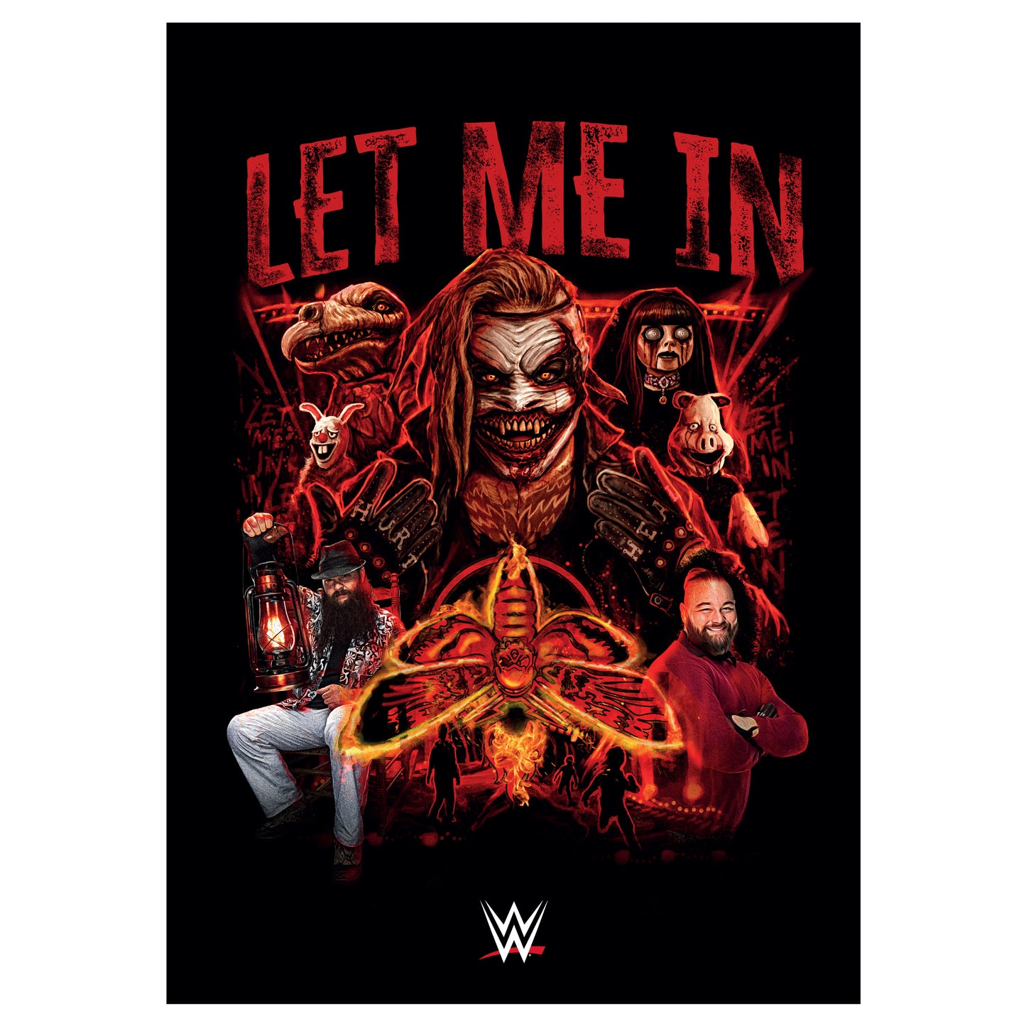 WWE Print - Bray Wyatt Let Me In Red Collage Poster Wrestling Wall Art