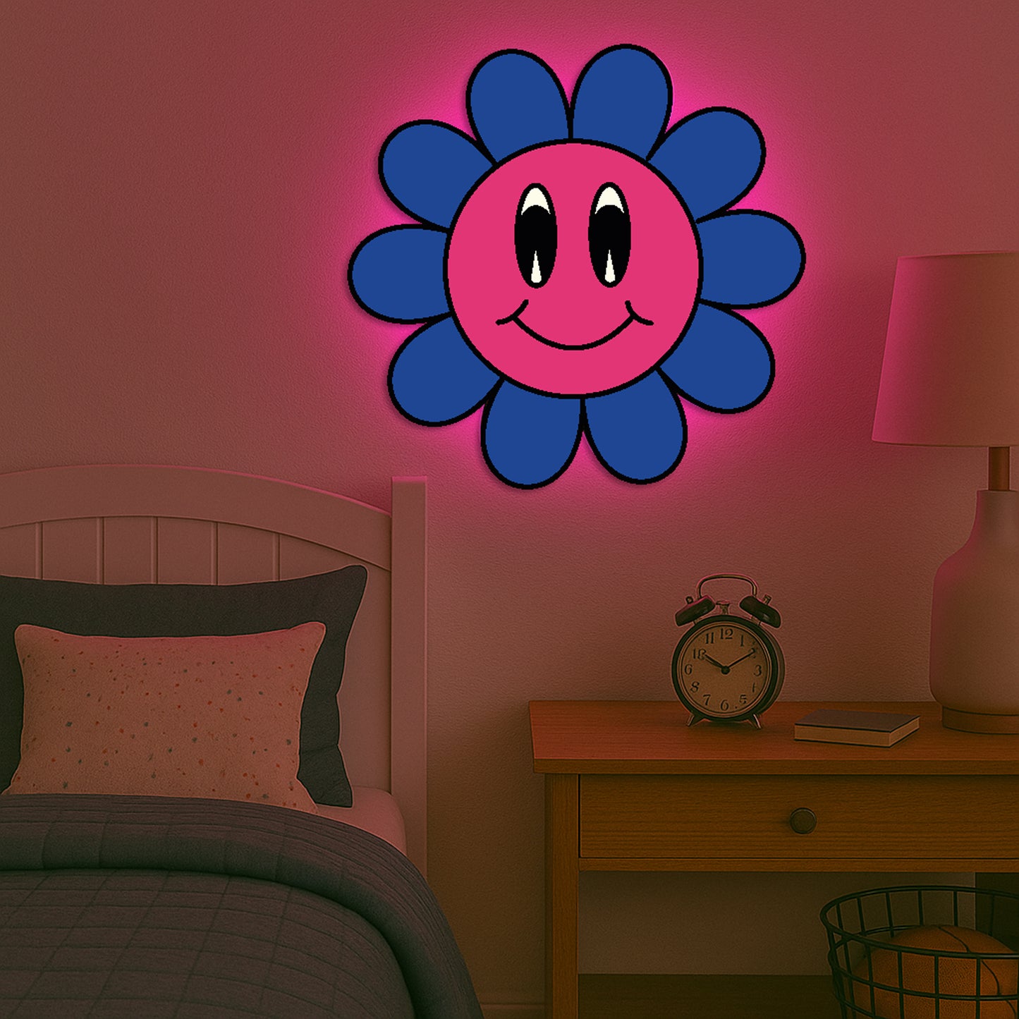 Bright Flower LED Backlit Wallpop