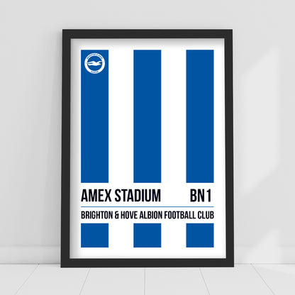 Brighton and Hove Albion FC Print - Amex Stadium Postcode Poster
