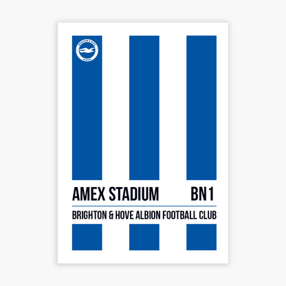 Brighton and Hove Albion FC Print - Amex Stadium Postcode Poster