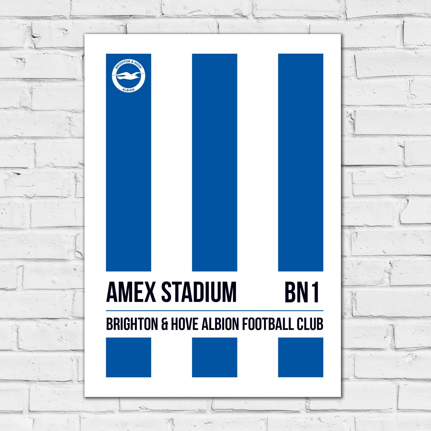 Brighton and Hove Albion FC Print - Amex Stadium Postcode Poster