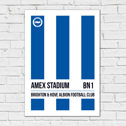 Brighton and Hove Albion FC Print - Amex Stadium Postcode Poster