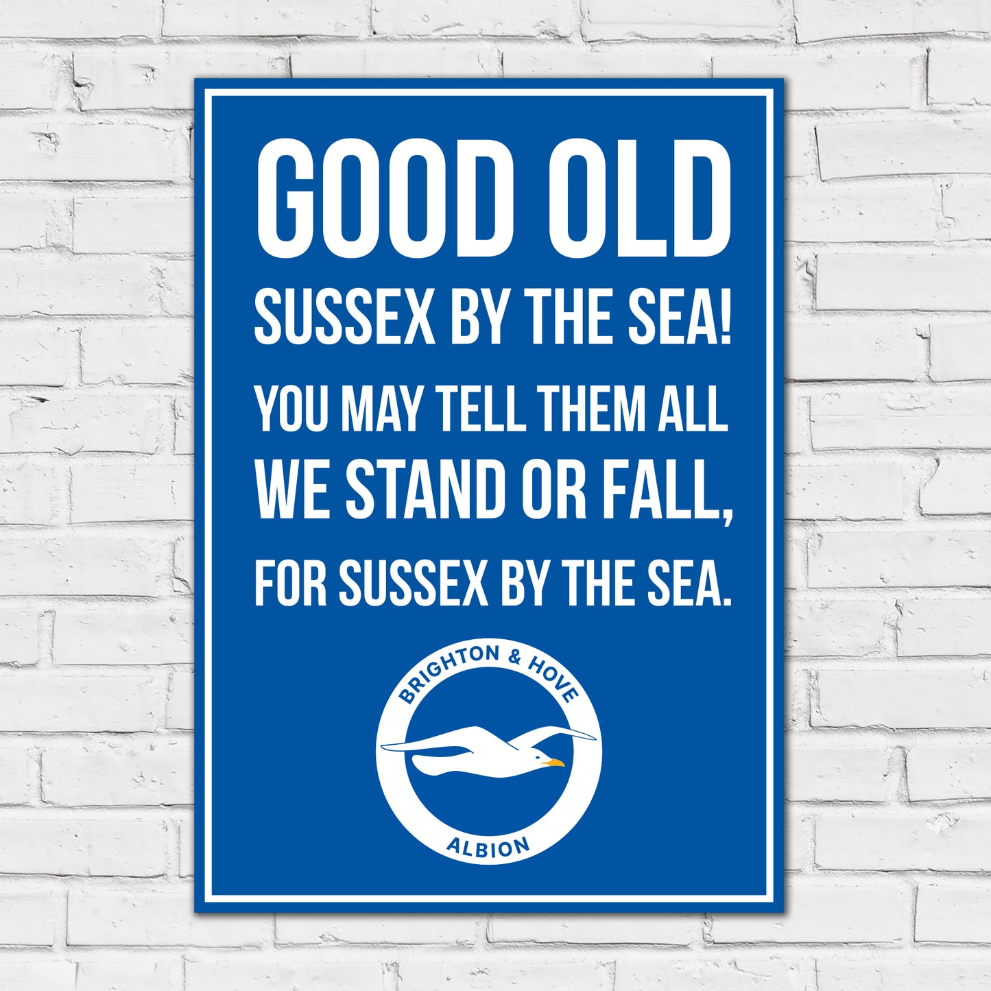 Brighton and Hove Albion FC Print - Good Old Sussex By The Sea Song Poster