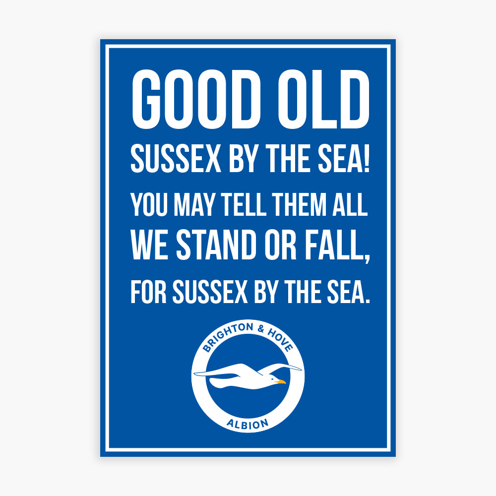 Brighton and Hove Albion FC Print - Good Old Sussex By The Sea Song Poster