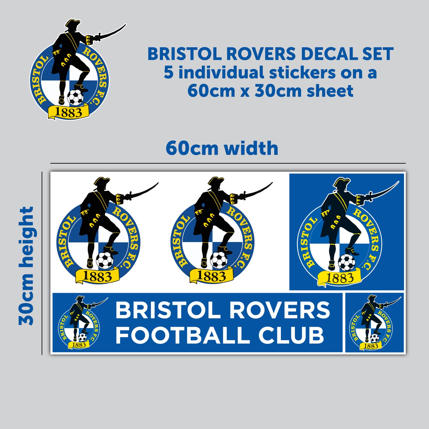 Bristol Rovers Football Club - Decal Sticker Set