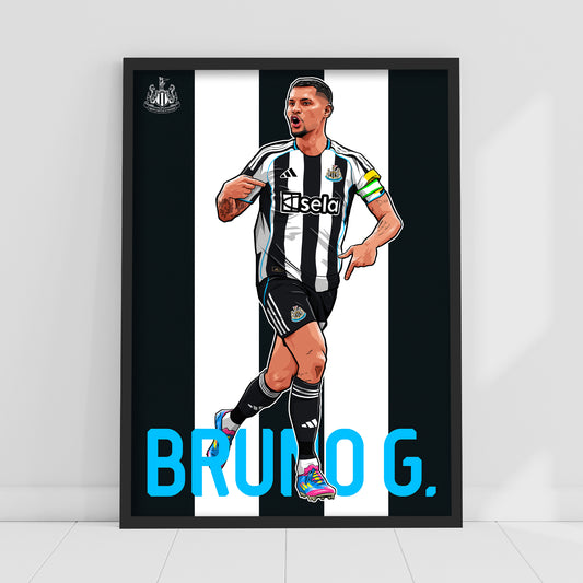 Newcastle United FC Print - Bruno G. Illustration Poster Football Wall Art