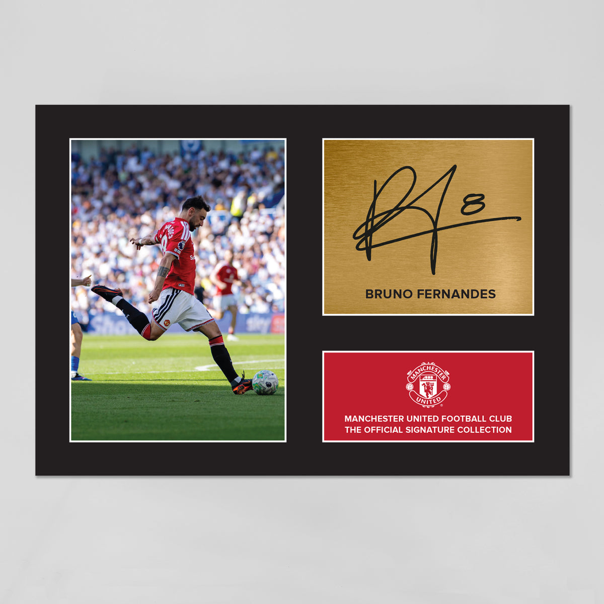 Manchester United Signature Collection Mounted Print – Bruno Fernandes Replica Signed Photo