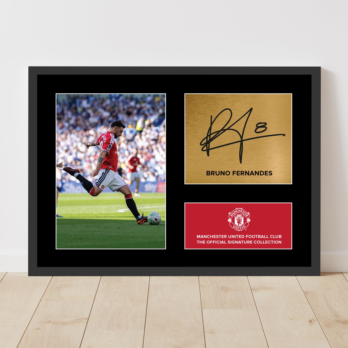 Manchester United Signature Collection Mounted Print – Bruno Fernandes Replica Signed Photo