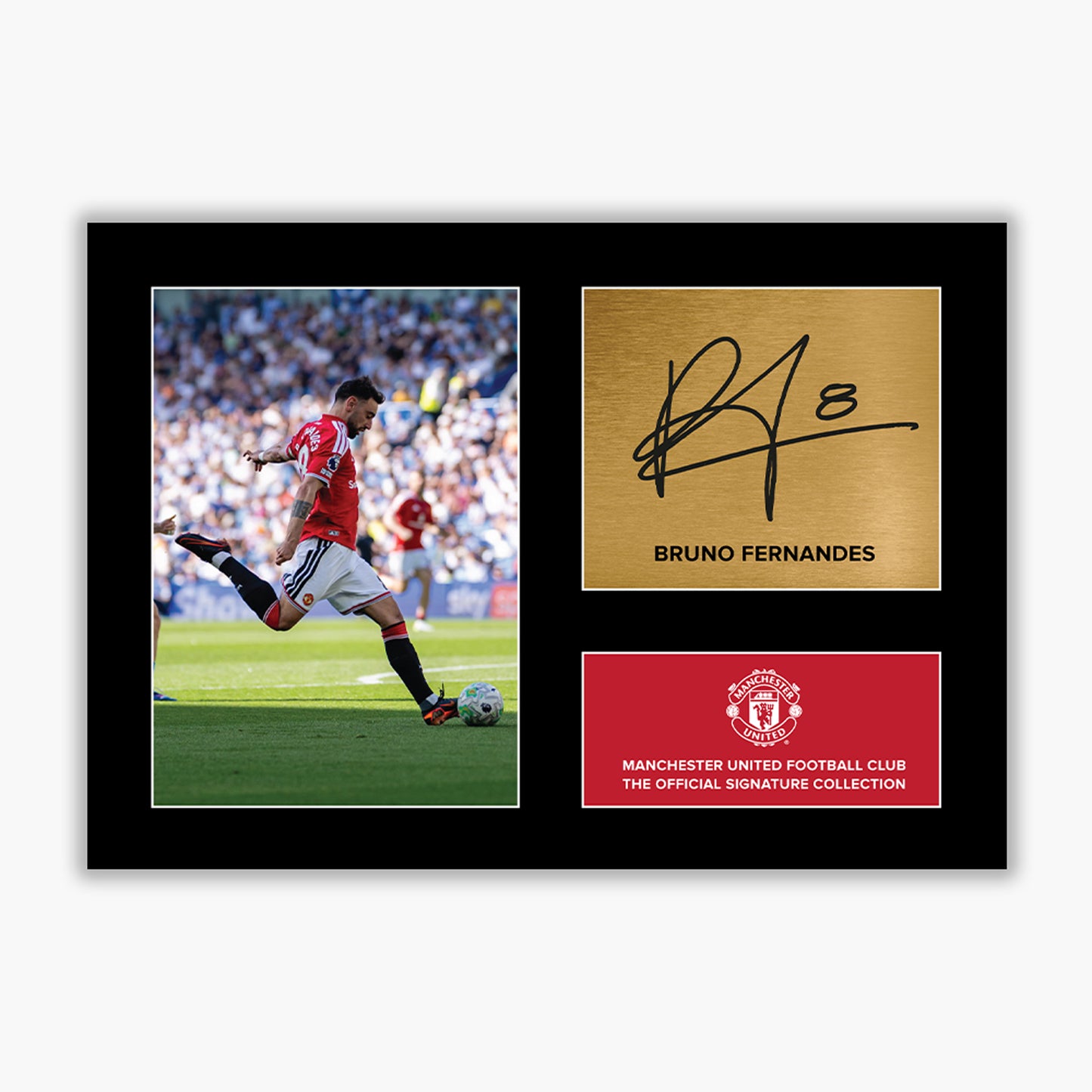 Manchester United Signature Collection Mounted Print – Bruno Fernandes Replica Signed Photo