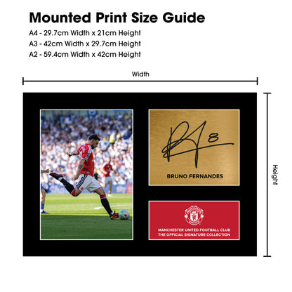 Manchester United Signature Collection Mounted Print – Bruno Fernandes Replica Signed Photo
