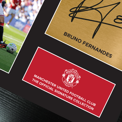 Manchester United Signature Collection Mounted Print – Bruno Fernandes Replica Signed Photo