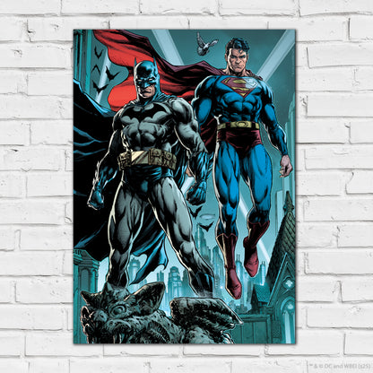 DC Comics Print – Batman And Superman Flying Poster Superhero Art