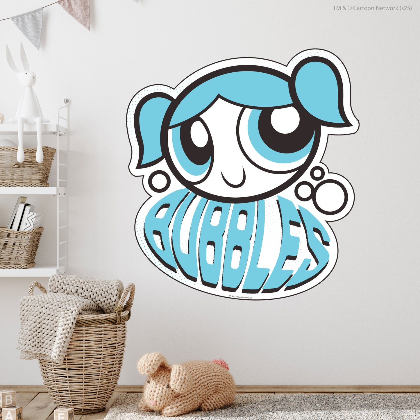 Powerpuff Girls Wall Sticker  –  Bubbles Blue Icon Superhero Decal Wall Art