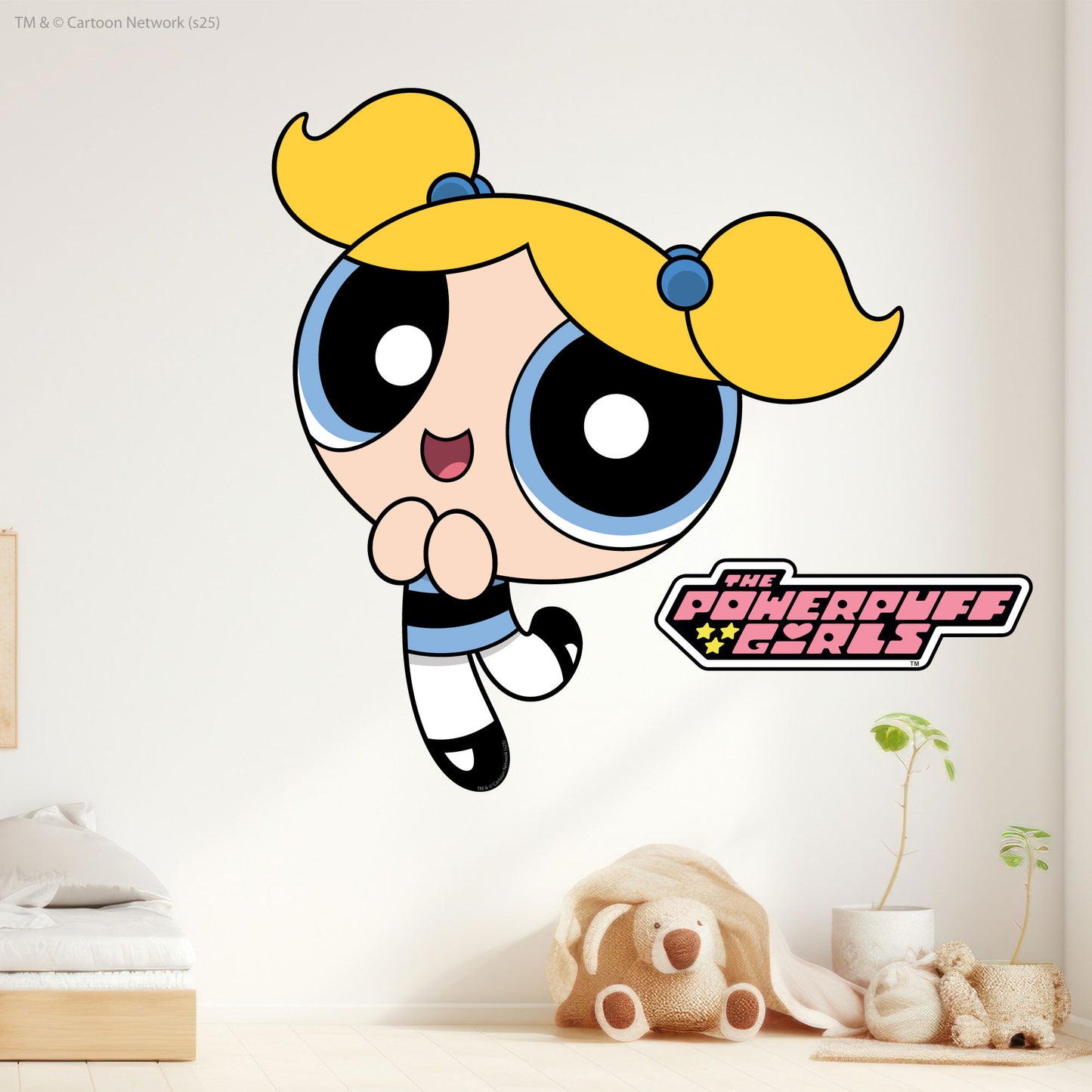 Powerpuff Girls Wall Sticker  –  Bubbles Decal Superhero Wall Art