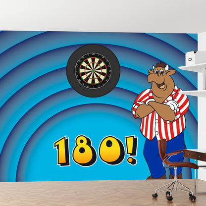 Bullseye Full Wall Mural - Blue Rings 180 Wall Art