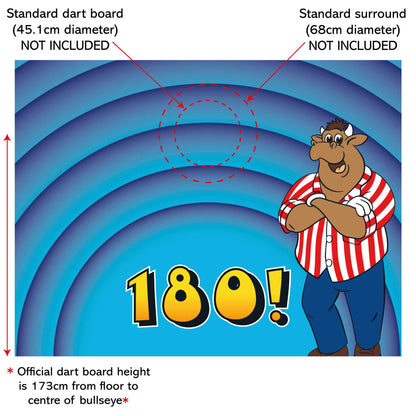 Bullseye Full Wall Mural - Blue Rings 180 Wall Art