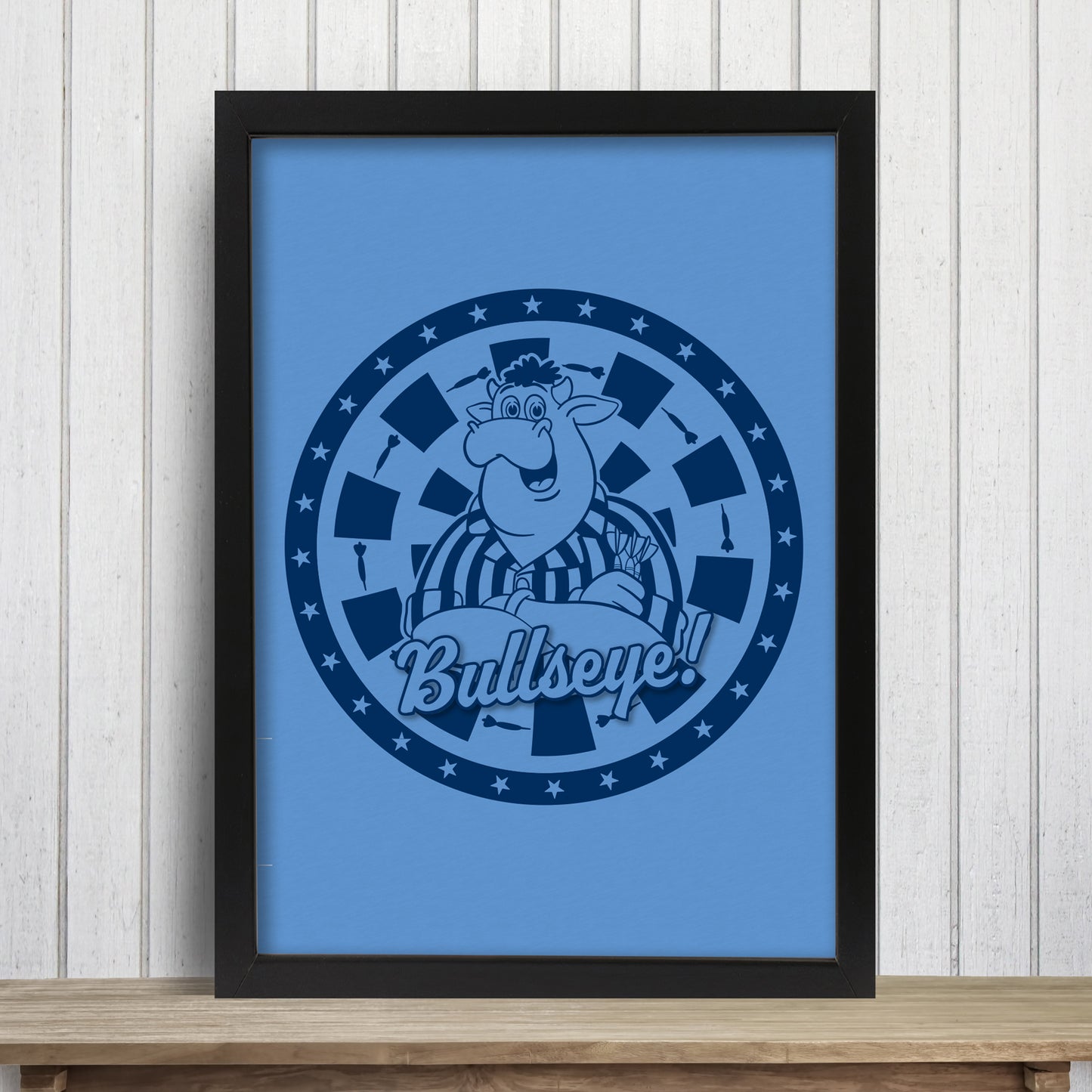 Bullseye Darts Print - Bullseye 2 Tone Blue Poster