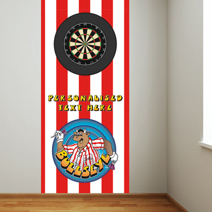Bullseye Dart Board Backdrop - Bully Red And White Stripes Personalised Wall Sticker
