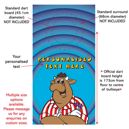Bullseye Dart Board Backdrop - Bully Rings Personalised Wall Sticker