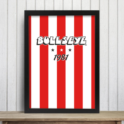 Bullseye Darts Print - Bullseye Red And White Poster