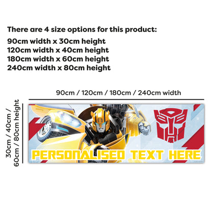 Transformers Birthday - Bumblebee Personalised Banner Wall Sticker