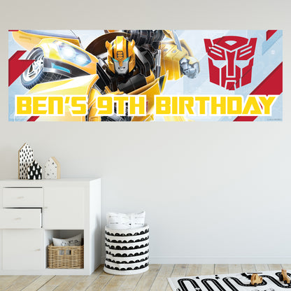 Transformers Birthday - Bumblebee Personalised Banner Wall Sticker