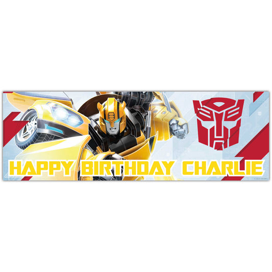 Transformers Birthday - Bumblebee Personalised Banner Wall Sticker