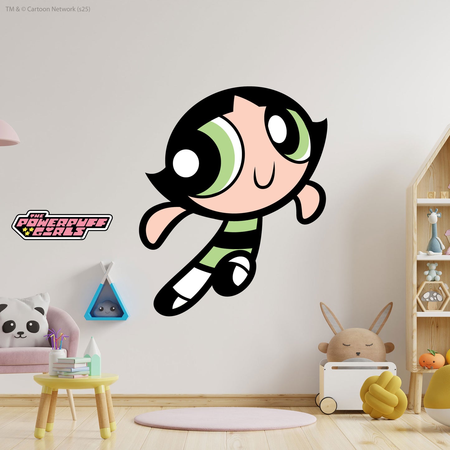 Powerpuff Girls Wall Sticker  –  Buttercup Border Decal Superhero Wall Art