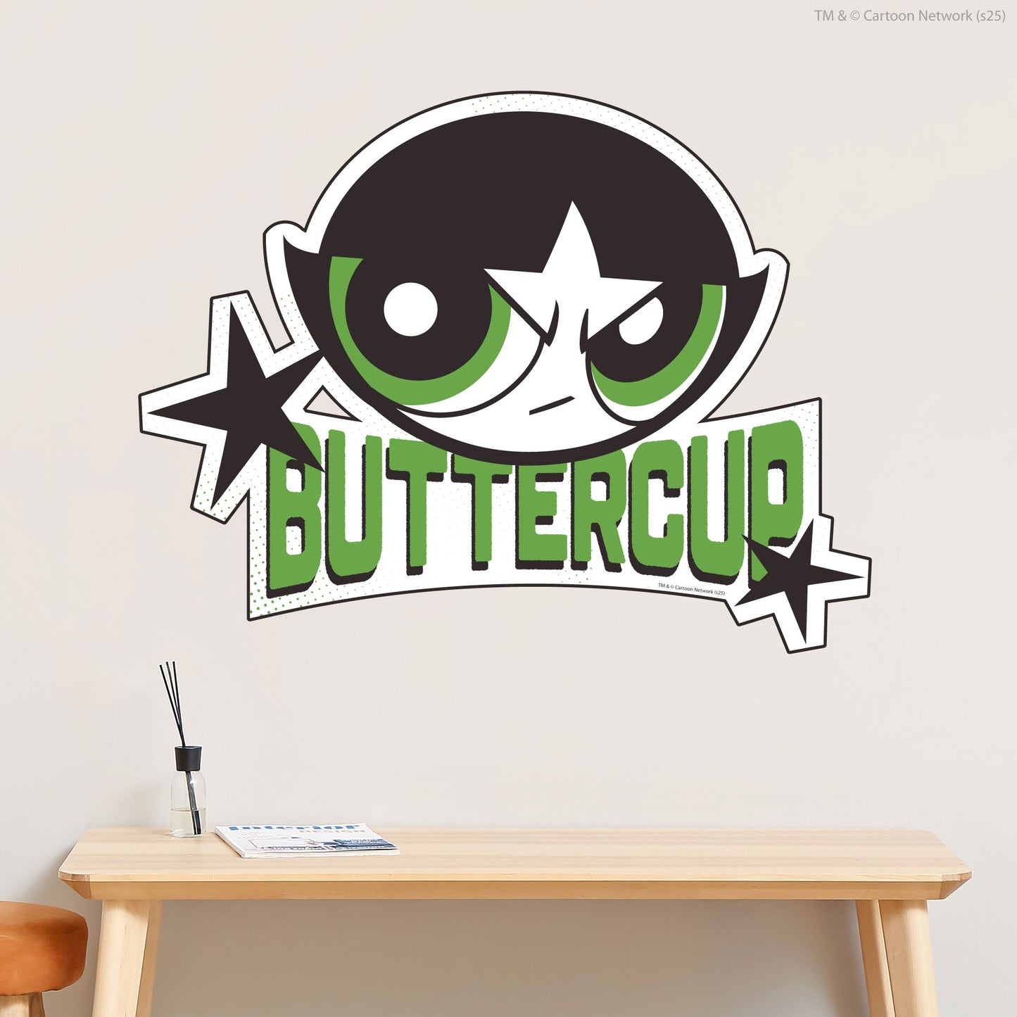 Powerpuff Girls Wall Sticker  –  Buttercup Green Icon Superhero Decal Wall Art
