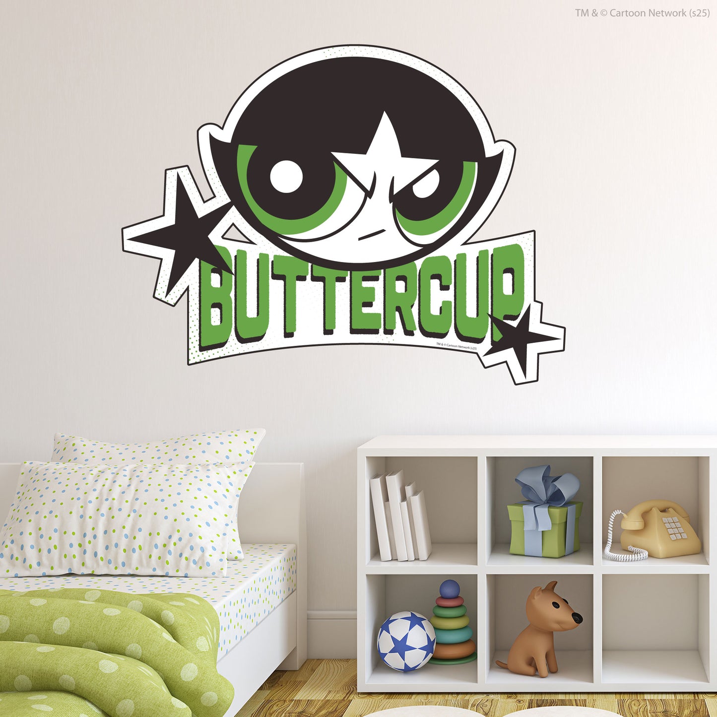 Powerpuff Girls Wall Sticker  –  Buttercup Green Icon Superhero Decal Wall Art