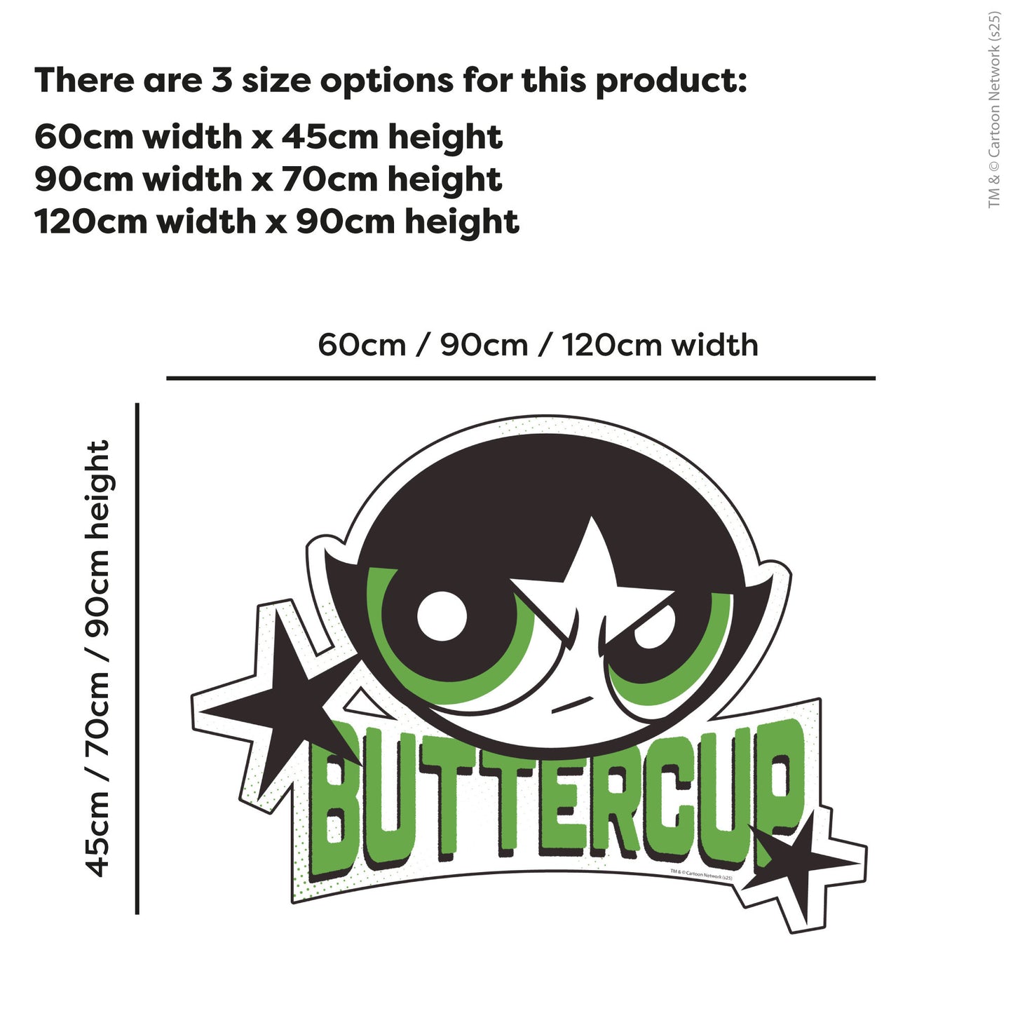 Powerpuff Girls Wall Sticker  –  Buttercup Green Icon Superhero Decal Wall Art
