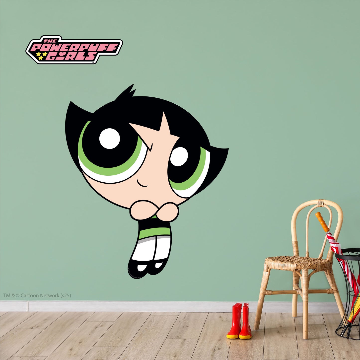Powerpuff Girls Wall Sticker  –  Buttercup Decal Superhero Wall Art