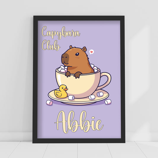 Capybara Print - Capybara Club Personalised Poster Wall Art