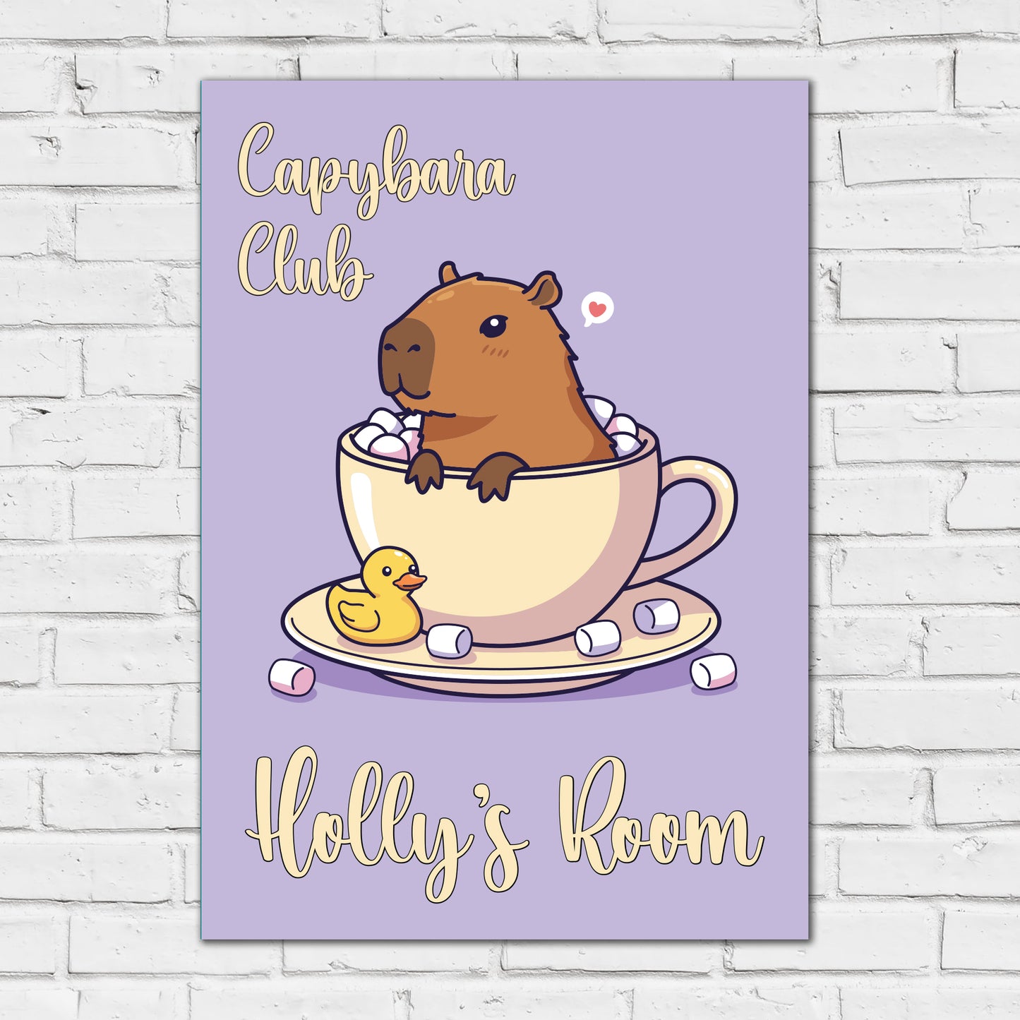 Capybara Print - Capybara Club Personalised Poster Wall Art