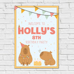 Capybara Birthday Sign - Capybara Party Personalised Foamex Board
