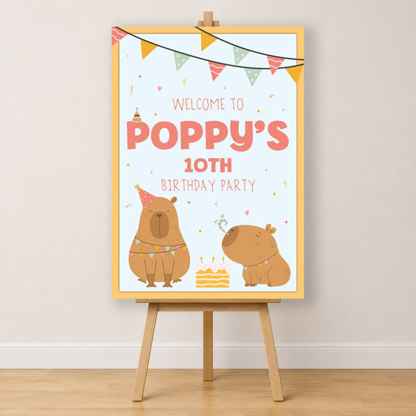 Capybara Birthday Sign - Capybara Party Personalised Foamex Board