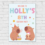 Capybara Birthday Sign - Colourful Text Personalised Foamex Board