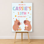 Capybara Birthday Sign - Colourful Text Personalised Foamex Board