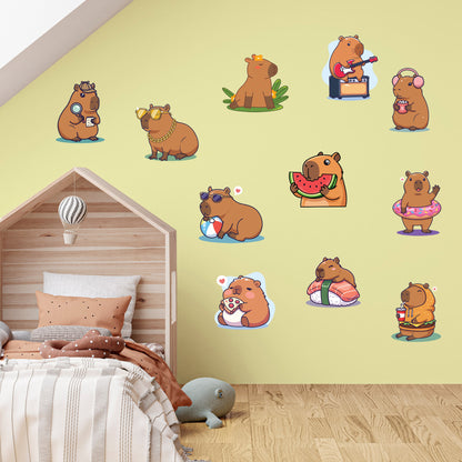 Capybara Wall Sticker - Capybara Decal Set Wall Sticker