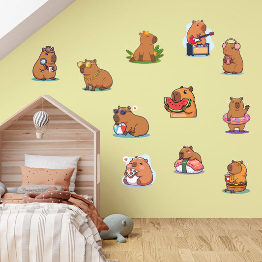 Capybara Wall Sticker - Capybara Decal Set Wall Sticker
